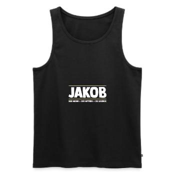 Jakob - Männer Premium Bio Tank Top - Schwarz - Vorne - Michal (187cm)