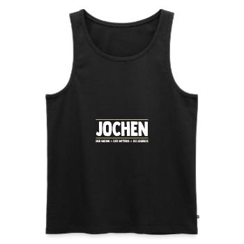 Jochen - Männer Premium Bio Tank Top - Schwarz - Vorne - AI Model Male 178 light (178cm)