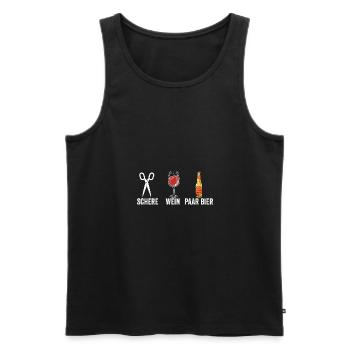 Wein Schere Paar Bier - Männer Premium Bio Tank Top - Schwarz - Vorne - AI Model Male 178 light (178cm)