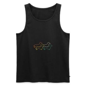 Hund Dackel - Männer Premium Bio Tank Top - Schwarz - Vorne - Michal (187cm)