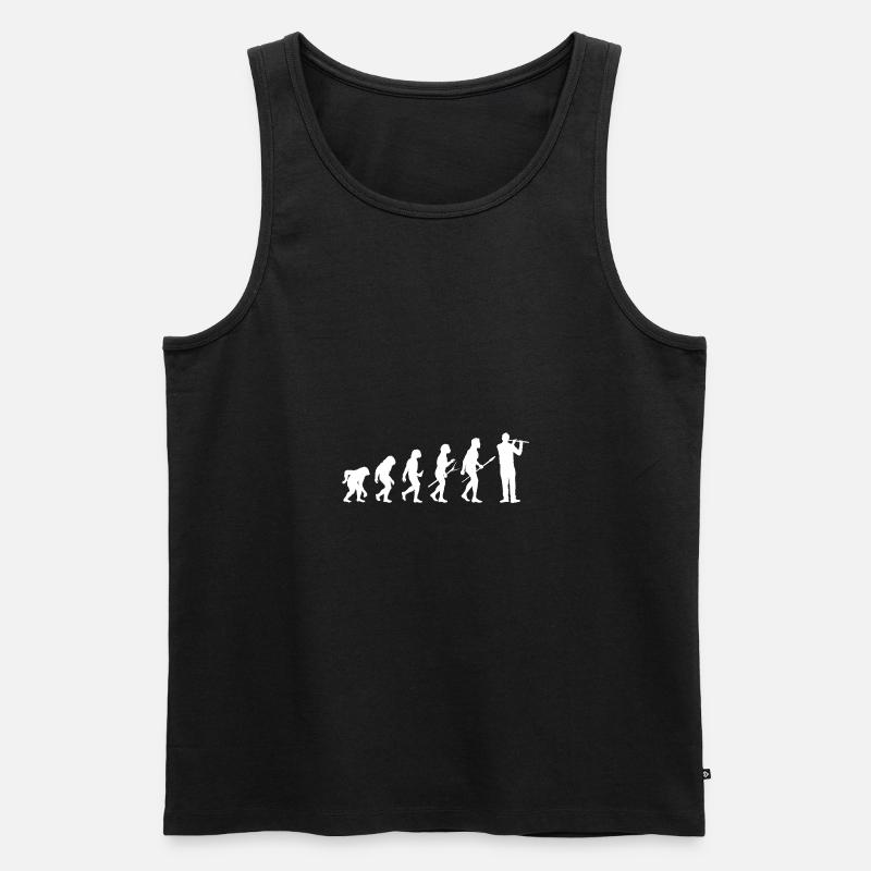 Flötist Evolution Querflöte - Männer Premium Bio Tank Top - Schwarz
