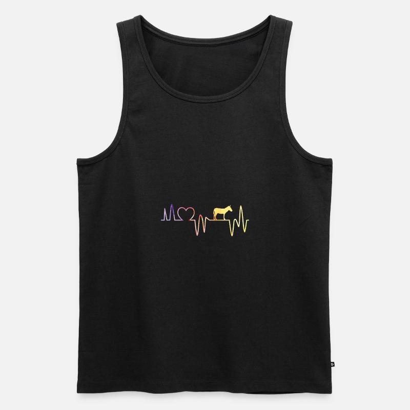 Herzschlag Esel - Männer Premium Bio Tank Top - Schwarz