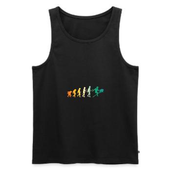 Hobbyhorse Evolution Hobby Horsing - Men's Premium Organic Tank Top - black - Front - Michal (187cm)