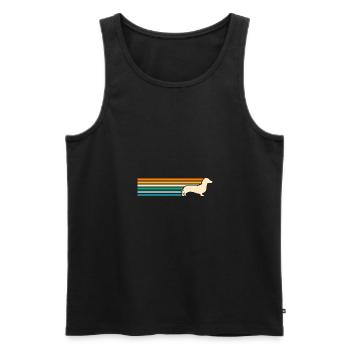 Hund Dackel - Männer Premium Bio Tank Top - Schwarz - Vorne - Michal (187cm)