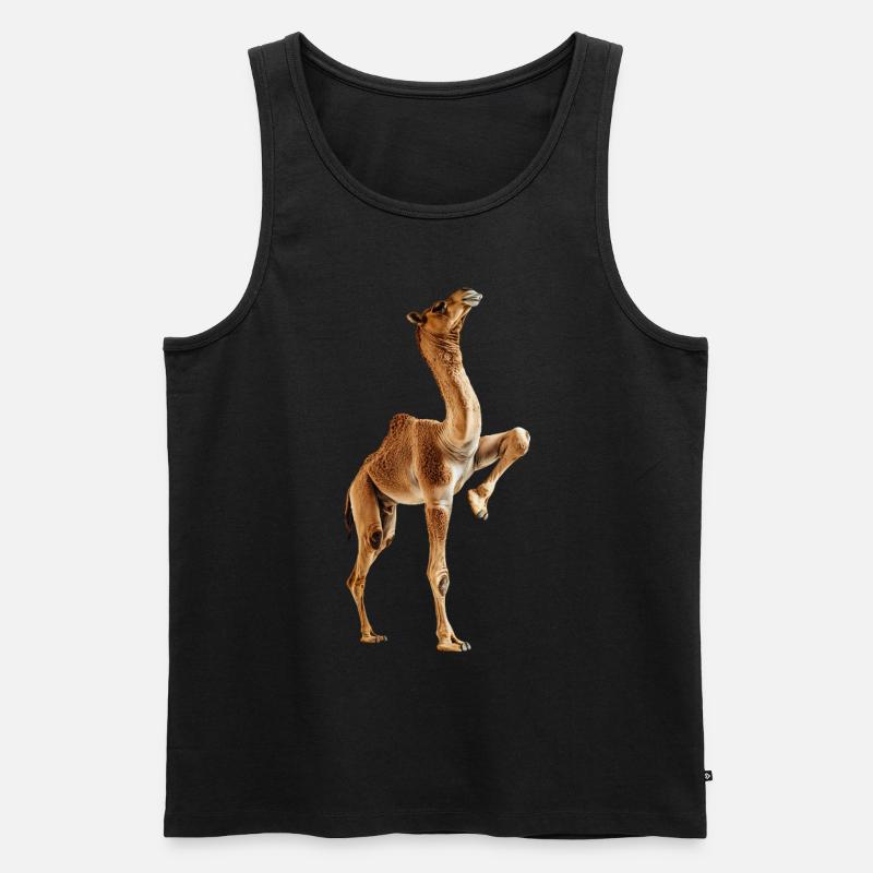 Kamel - Männer Premium Bio Tank Top - Schwarz