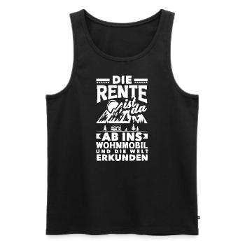 Die Rente ist da, ab ins Wohnmobil und die Welt - Männer Premium Bio Tank Top - Schwarz - Vorne - Michal (187cm)