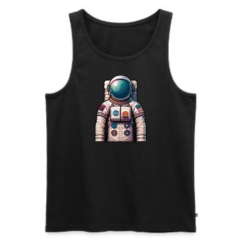 Astronaut - Männer Premium Bio Tank Top - Schwarz - Vorne - AI Model Male 178 light (178cm)