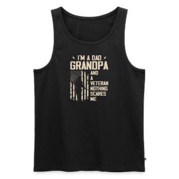 Ich bin Papa Opa & Veteran Vatertag Papa Opa - Männer Premium Bio Tank Top - Schwarz - Vorne - Michal (187cm)
