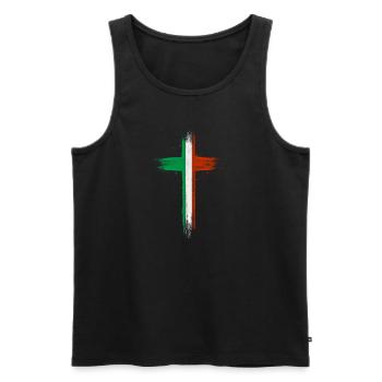 Italy Flag Vintage Italian Flag Distressed Look - Men's Premium Organic Tank Top - black - Front - Michal (187cm)