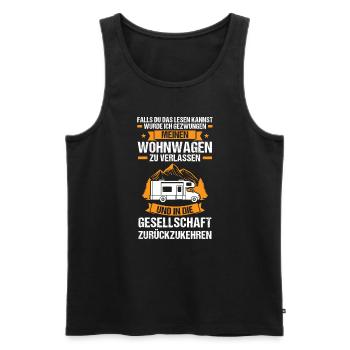 Campen Camping Camper Geschenk - Männer Premium Bio Tank Top - Schwarz - Vorne - Michal (187cm)