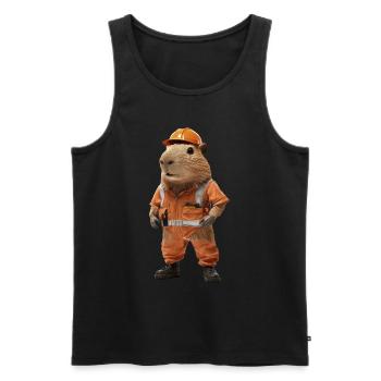 Wasserschwein - Männer Premium Bio Tank Top - Schwarz - Vorne - Michal (187cm)