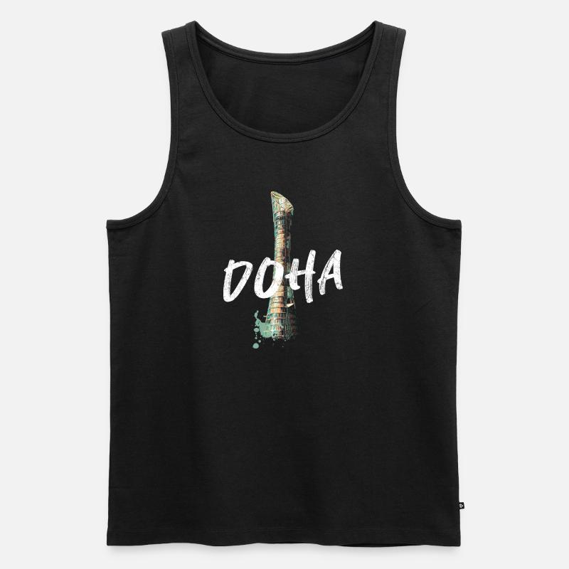 Sheikh Khalifa Stadium, Doha - Men's Premium Organic Tank Top - black
