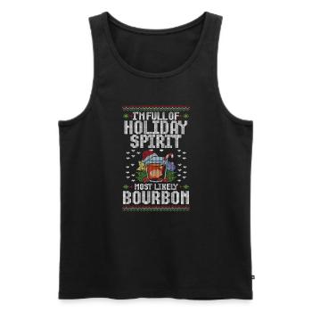 Weihnachten Xmas Whiskey Holiday Spirit Bourbon - Männer Premium Bio Tank Top - Schwarz - Vorne - Michal (187cm)