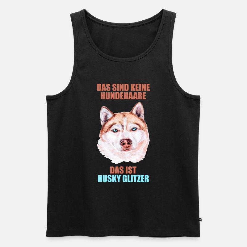 Husky Glitzer Hundehalter Hundehaare - Männer Premium Bio Tank Top - Schwarz