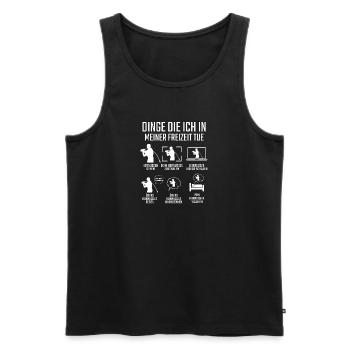 Dinge die ich in meiner Freizeit tue Hornussen - Männer Premium Bio Tank Top - Schwarz - Vorne - Michal (187cm)