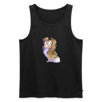 Shetland charcoal fawn - Men's Premium Organic Tank Top - black - Front - Michal (187cm)