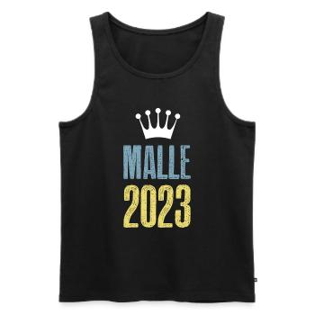 Malle 2023 Couronne - Débardeur bio Premium Homme - noir - Devant - Michal (187cm)