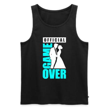 Jeu de couple de mariage sur le couple de mariage Jga - Débardeur bio Premium Homme - noir - Devant - Michal (187cm)