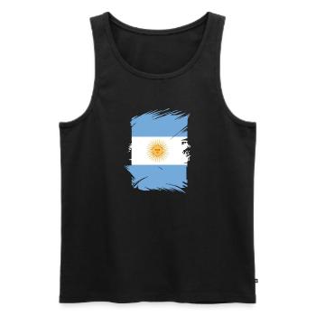 Drapeau de l’Argentine Amérique du Sud Drapeau de l’Argentine - Débardeur bio Premium Homme - noir - Devant - AI Model Male 178 light (178cm)