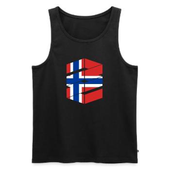 Drapeau de la Norvège Scandinavie Drapeau norvégien - Débardeur bio Premium Homme - noir - Devant - Michal (187cm)