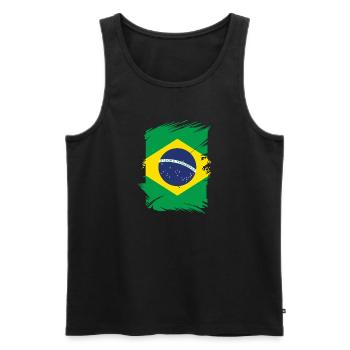Brasilien Flagge Brasilianische Fahne Südamerika - Männer Premium Bio Tank Top - Schwarz - Vorne - AI Model Male 178 light (178cm)