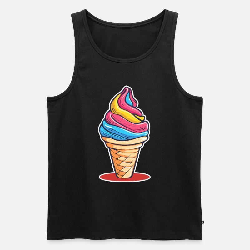 Eiscreme Regenbogen - Männer Premium Bio Tank Top - Schwarz