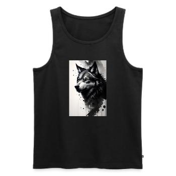 Wölfin - Männer Premium Bio Tank Top - Schwarz - Vorne - Michal (187cm)
