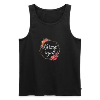 Karma regelt Blumen Mantra Meditation Buddhismus - Männer Premium Bio Tank Top - Schwarz - Vorne - Michal (187cm)