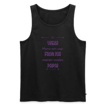 lustige sprüche cooler papa - Männer Premium Bio Tank Top - Schwarz - Vorne - Michal (187cm)
