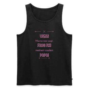 lustige sprüche cooler papa - Männer Premium Bio Tank Top - Schwarz - Vorne - Michal (187cm)