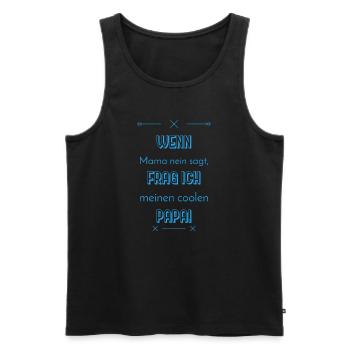 lustige sprüche cooler papa - Männer Premium Bio Tank Top - Schwarz - Vorne - Michal (187cm)