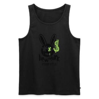 street, new york, rabbit, dollar - Männer Premium Bio Tank Top - Schwarz - Vorne - Michal (187cm)