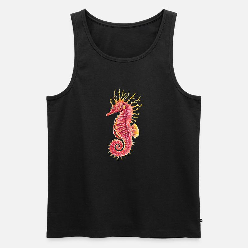 Seepferdchen - Männer Premium Bio Tank Top - Schwarz
