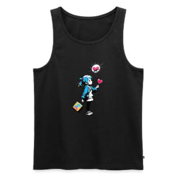 Street Art Girl 23244 - Men's Premium Organic Tank Top - black - Front - AI Model Male 178 light (178cm)