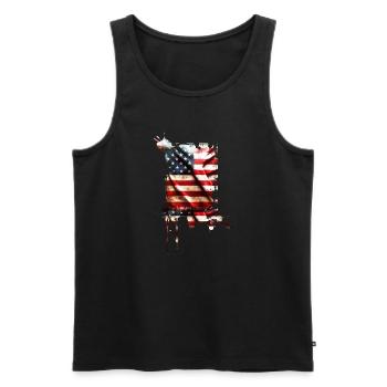 bad usa - Männer Premium Bio Tank Top - Schwarz - Vorne - AI Model Male 178 light (178cm)