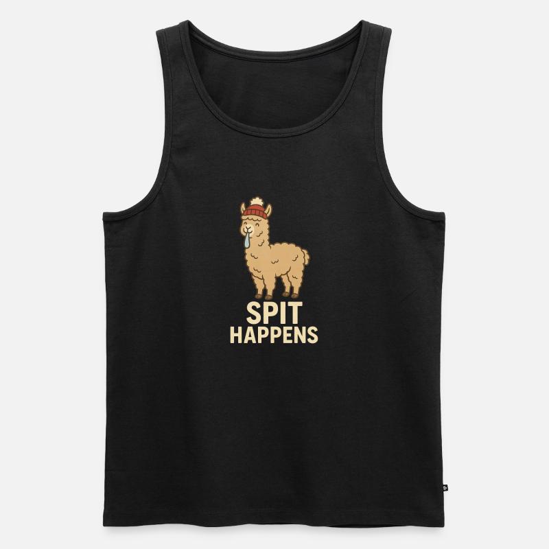 SPIT HAPPENS - Männer Premium Bio Tank Top - Schwarz