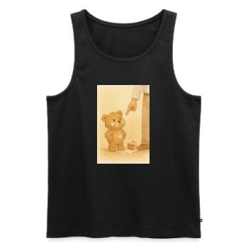 Bär und Kuchen - Männer Premium Bio Tank Top - Schwarz - Vorne - Michal (187cm)
