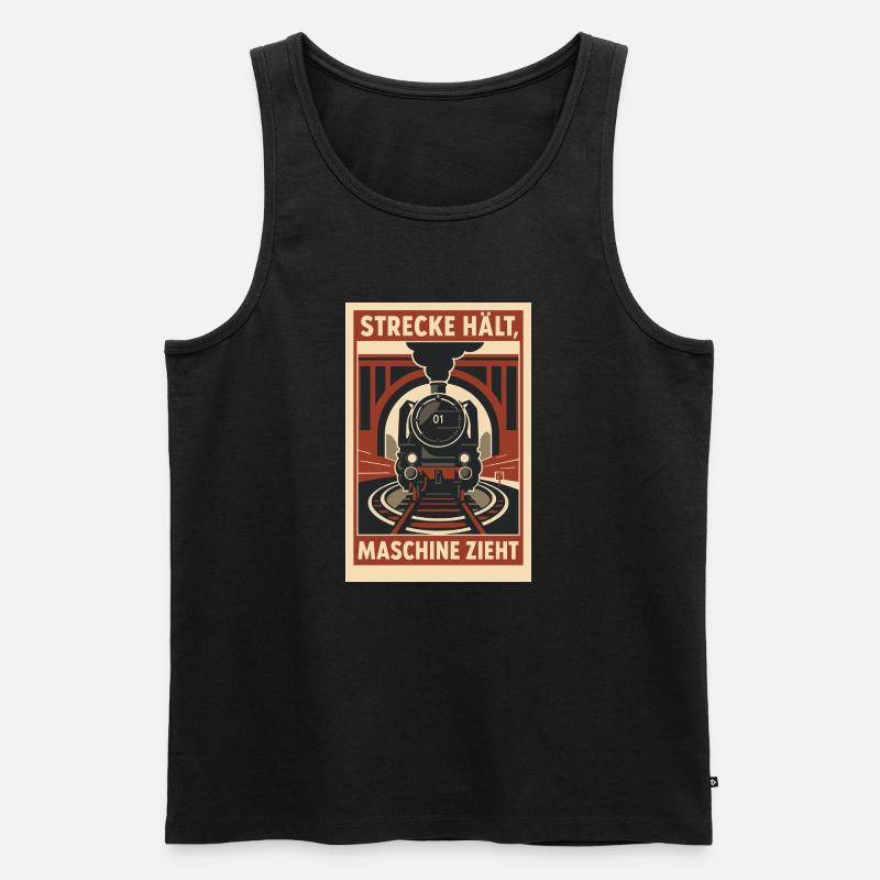 Railway Track Holds Machine Pulls - Men's Premium Organic Tank Top - black