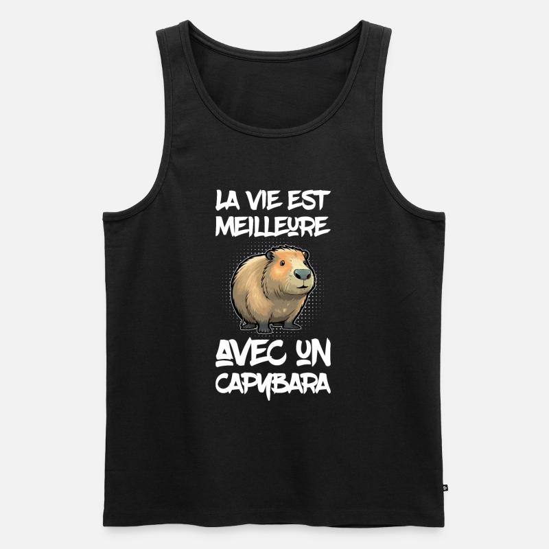 Vie Meilleure Capybara - Débardeur bio Premium Homme - noir