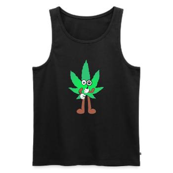 Der Bloom - Weed Cannabis Stoned Hanf Marihuana - Männer Premium Bio Tank Top - Schwarz - Vorne - Michal (187cm)
