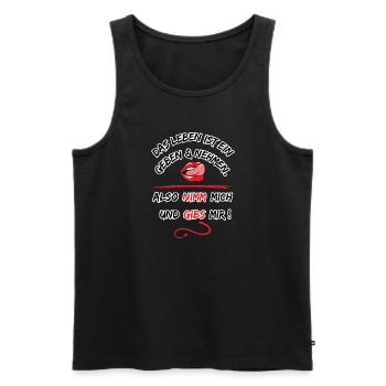 Life is a give and take, so take me - Men's Premium Organic Tank Top - black - Front - AI Model Male 178 light (178cm)