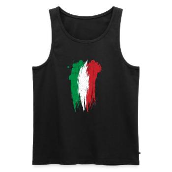 Italian Tricolour Brush Art - Men's Premium Organic Tank Top - black - Front - AI Model Male 178 light (178cm)
