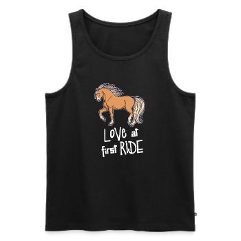 Chevaux islandais Déclaration Amour des chevaux islandais - Débardeur bio Premium Homme - noir - Devant - Michal (187cm)