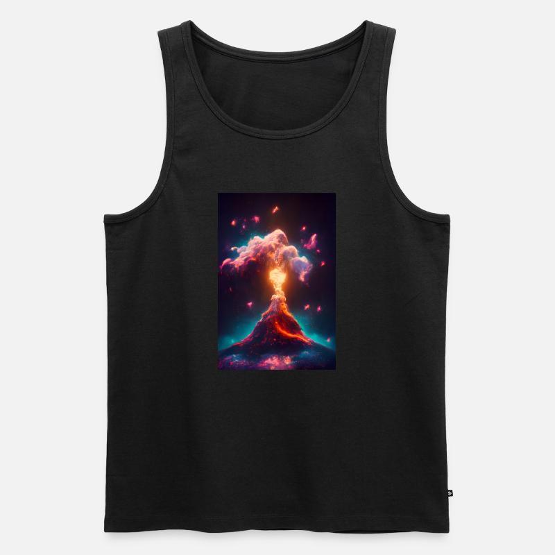 Ausbrechender Nebula Vulkan - Männer Premium Bio Tank Top - Schwarz