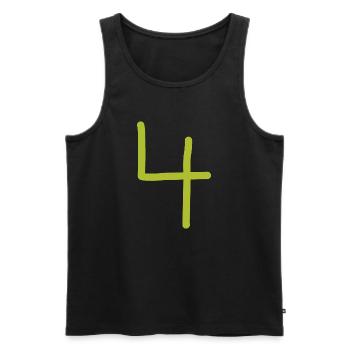 4 Number four number green birthday - Men's Premium Organic Tank Top - black - Front - AI Model Male 178 light (178cm)