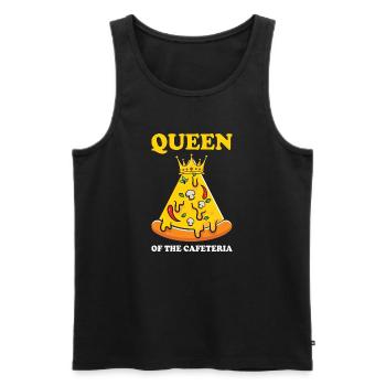 Reine de la Pizza de la Cafétéria – Style Drôle - Débardeur bio Premium Homme - noir - Devant - Michal (187cm)
