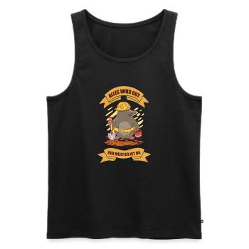 Lustiges Maulwurf Design - Männer Premium Bio Tank Top - Schwarz - Vorne - Michal (187cm)