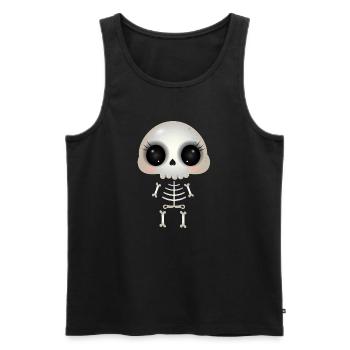 cute skull with dark eye sockets and eyelashes - Men's Premium Organic Tank Top - black - Front - AI Model Male 178 light (178cm)