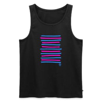 Sprayed graffiti lines, printing color freely selectable - Men's Premium Organic Tank Top - black - Front - AI Model Male 178 light (178cm)