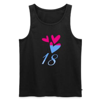 18. 18 YEARS OLD. 18th ANNIVERSARY. BIRTHDAY 18 YEARS. - Men's Premium Organic Tank Top - black - Front - Michal (187cm)